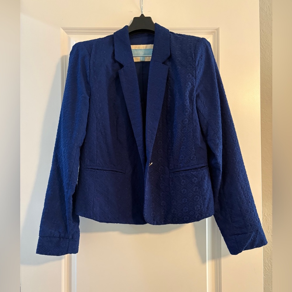 Draper James size S eyelet jacket blue.  Like new only worn a few times.